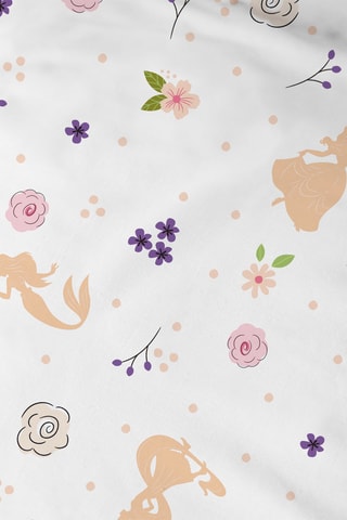 $Parure de couette en coton 115 fils/cm² - Disney Home Princess Bal - Blanc