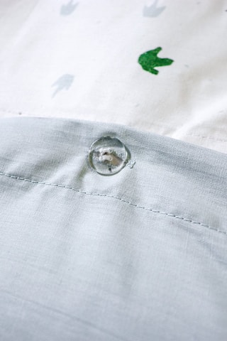 $Parure de couette en coton 115 fils/cm² Dino Jungle - Gris et blanc