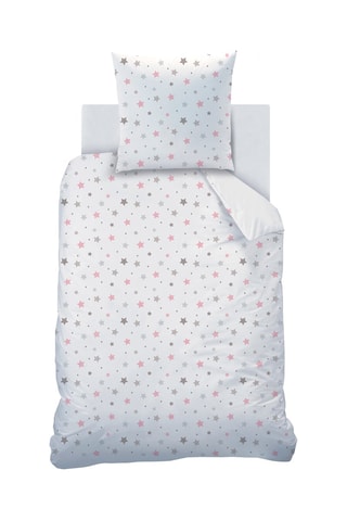 $Parure de couette enfant - Blanc et rose - 140 x 200 cm