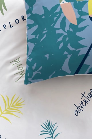 $Parure de couette Explorateurs 115 fils/cm² - Bleu et vert