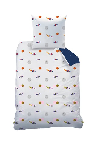 $Parure de couette Espace 115 fils/cm² -  Bleu et blanc