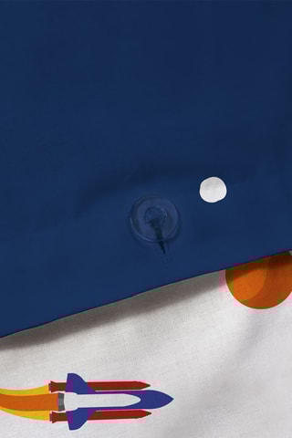$Parure de couette Espace 115 fils/cm² -  Bleu et blanc