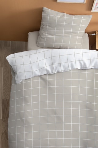 $Parure de couette minimaliste - Greige et blanc