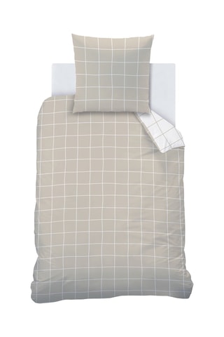 $Parure de couette minimaliste - Greige et blanc