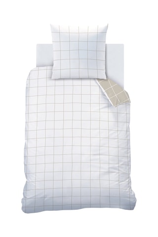 $Parure de couette minimaliste - Greige et blanc