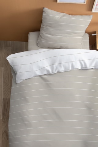 $Parure de couette minimaliste - Greige et blanc