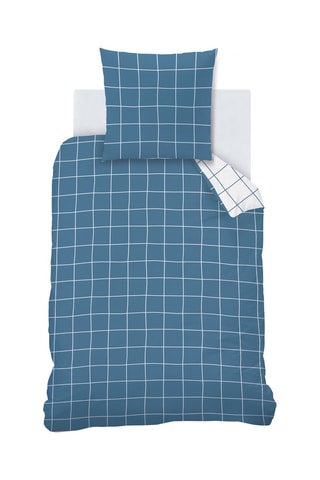 $Parure de couette minimaliste - Bleu et blanc