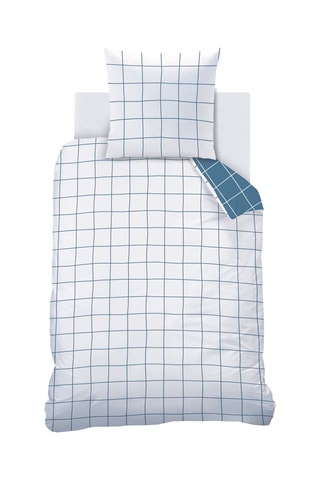 $Parure de couette minimaliste - Bleu et blanc