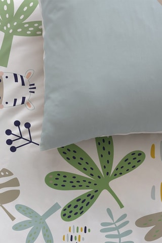 $Parure de couette en coton Jino - Blanc et bleu