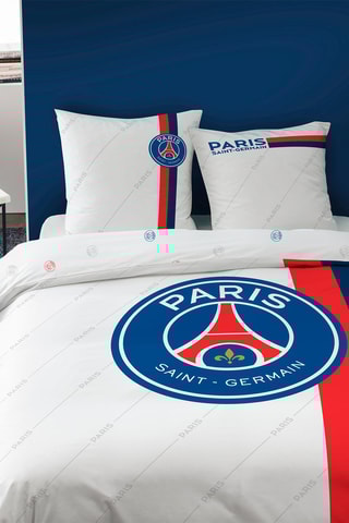 $Parure de couette PSG - 
Blanc et bleu
