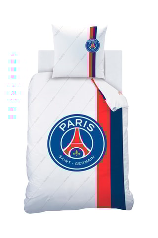 $Parure de couette PSG - 
Blanc et bleu