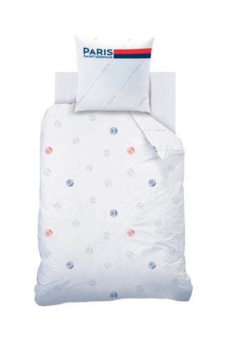 $Parure de couette PSG - 
Blanc et bleu