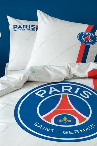 $Parure de couette PSG - 
Blanc et bleu