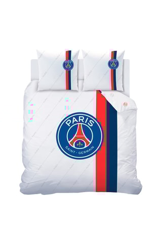 $Parure de couette PSG - 
Blanc et bleu