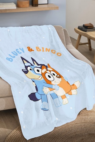 $Plaid Bluey Hourra - 125 x 150 cm - Bleu