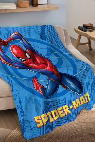 $Plaid Cuddle Spider-Man Home Action Avengers Marvel - Bleu - 125 x 150 cm