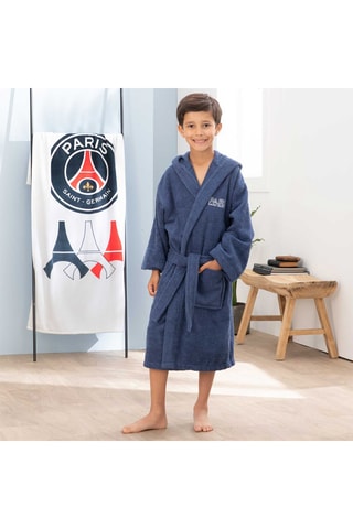 $Peignoir à capuche PSG - Bleu