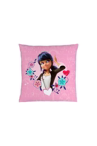 $Coussin Ladybug Miraculous - Rouge et rose - 40 x 40 cm