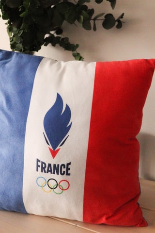 $Coussin Paris 2024 - Bleu et blanc - 40 x 40 cm
