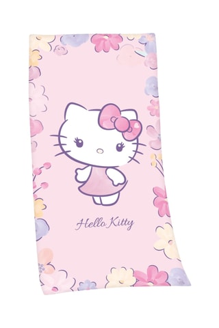 $Drap de bain Hello Kitty Sanrio - Rose - 75 x 150 cm
