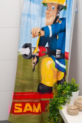 $Drap de bain Sam le pompier - Bleu - 75 x 150 cm