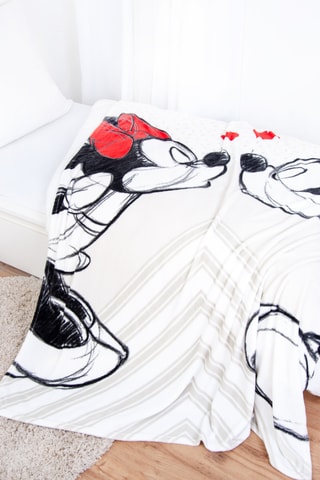 $Plaid Mickey et Minnie Disney - Blanc - 150 x 200 cm