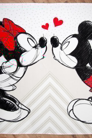 $Plaid Mickey et Minnie Disney - Blanc - 150 x 200 cm