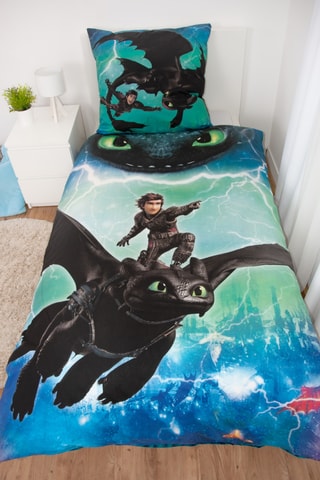 $Parure de lit réversible Dragons - Vert