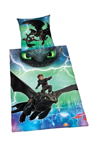 $Parure de lit réversible Dragons - Vert