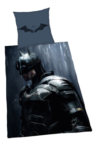 $Parure de lit réversible Batman La Ligue des Justiciers DC Comics - Gris