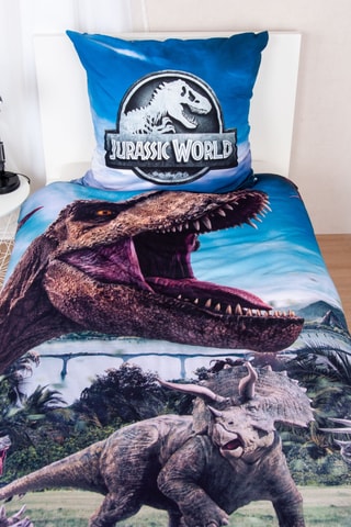 $Parure de lit réversible Jurassic World - Bleu