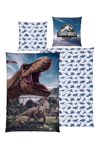 $Parure de lit réversible Jurassic World - Bleu