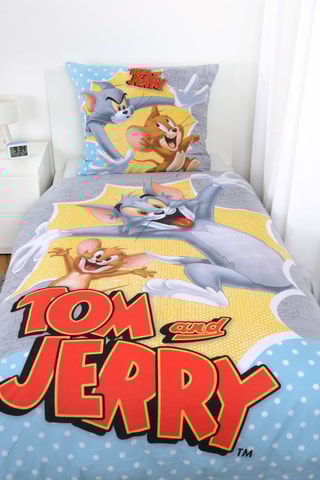 $Parure de lit réversible Tom et Jerry - Gris