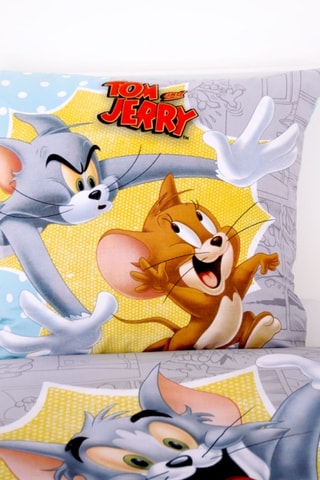$Parure de lit réversible Tom et Jerry - Gris
