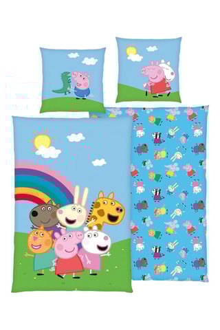 $Parure de lit réversible Peppa Pig - Bleu