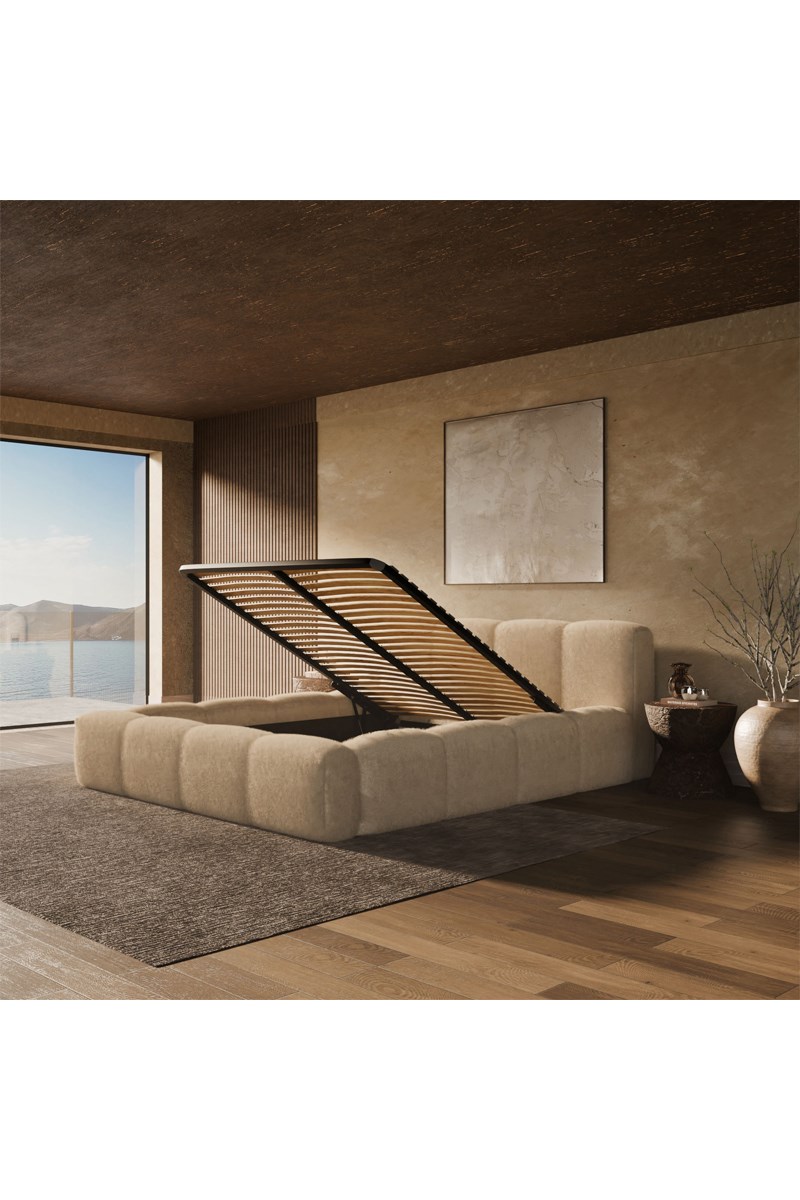 $Ensemble lit avec sommier en pin Equinox et matelas hybride L'Expérience - Ferme