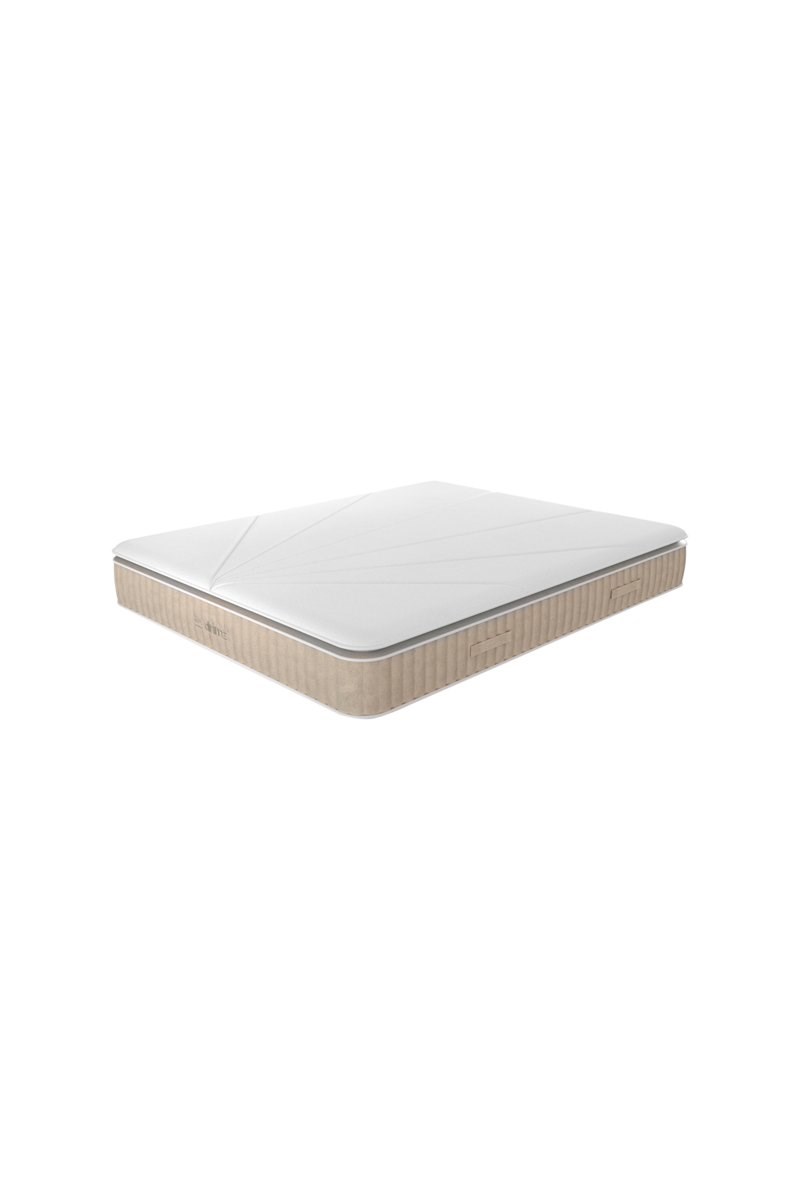 $Ensemble lit avec sommier en pin Equinox et matelas hybride L'Expérience - Ferme
