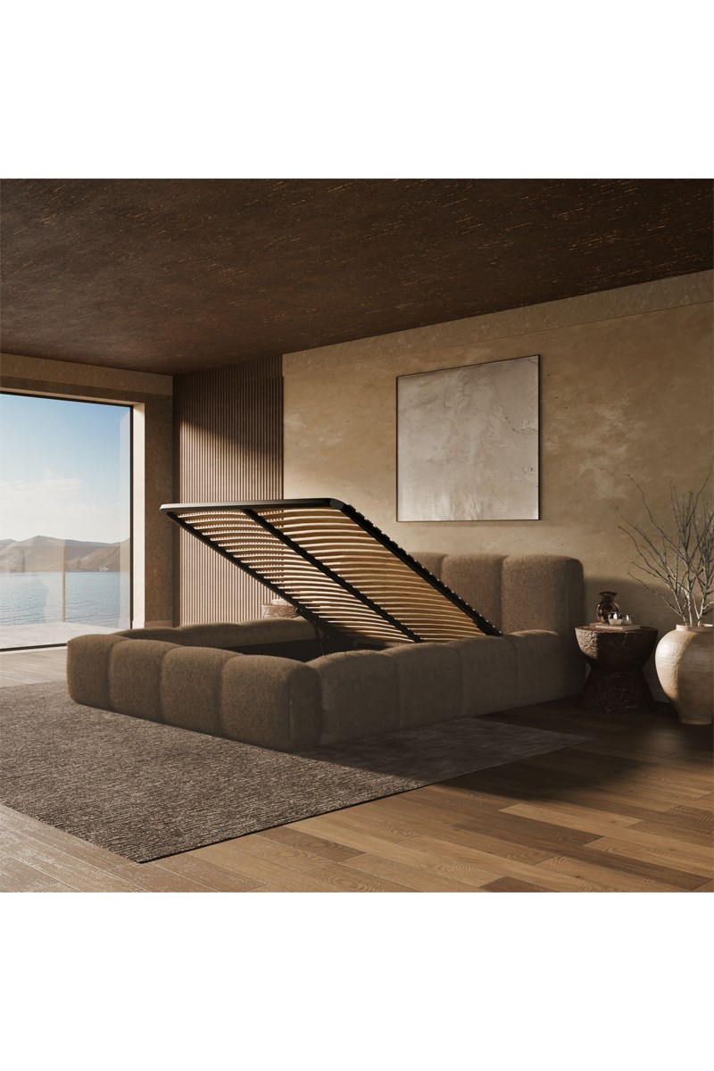 $Ensemble lit avec sommier en pin Equinox et matelas hybride L'Expérience - Ferme