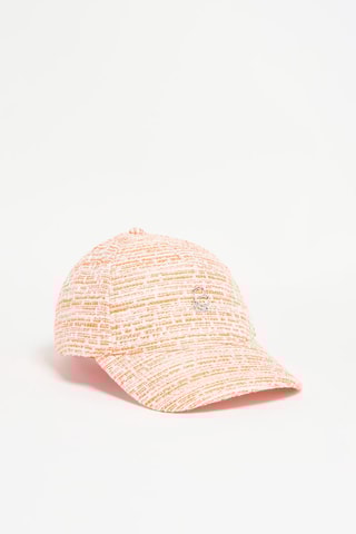$Casquette en tweed - Orange et blanc