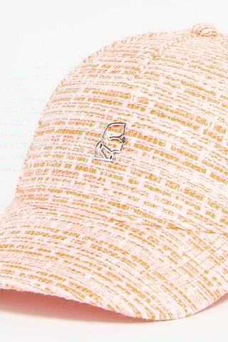 $Casquette en tweed - Orange et blanc