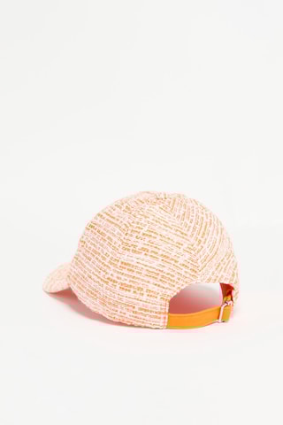 $Casquette en tweed - Orange et blanc