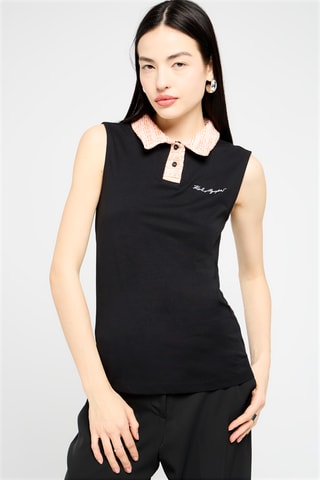 $Polo en coton biologique - Noir