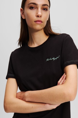 $T-shirt regular en coton biologique - Noir
