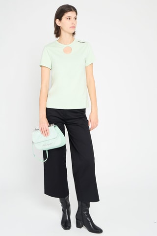 $T-shirt regular en coton biologique - Vert pastel
