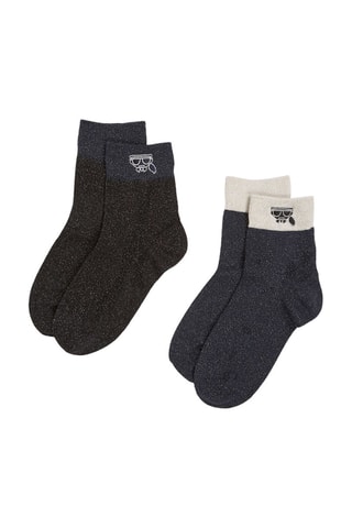 $2 paires de chaussettes en coton biologique - Noir et bleu marine