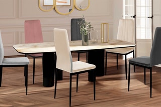$6 chaises Jade - Beige, gris et rose