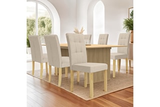 $6 chaises Polly - Naturel et beige