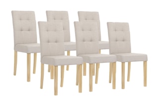 $6 chaises Polly - Naturel et beige