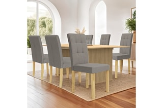 $6 chaises Polly - Naturel et gris