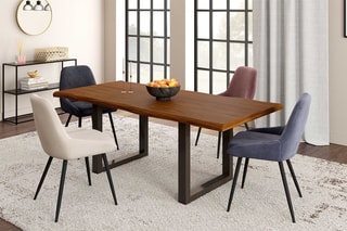 $4 chaises Olivia - Gris, beige et rose